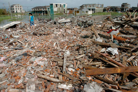 Typhoon Saomai claimed over 100 lives and more than 50,000 homes in China, Aug. 2006. The worst storm in half a century. Via National Geographic