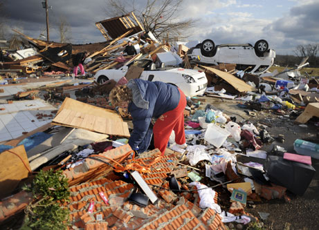 Feb. 2008, at least 48 deaths blamed on tornadoes from Texas to Indiana. 